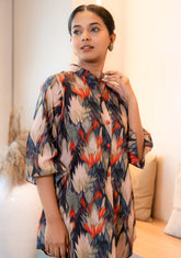 Half Buttoned Bold Flared Printed Pure Cotton Co-ord Set